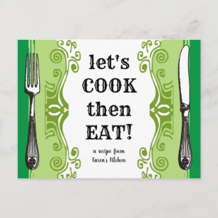 cartão de receita de panificação de cozinhar de pr