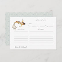 cartão de receita de peixe koi de aquarela