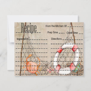 Cartão de Receita de Pesca Vintage