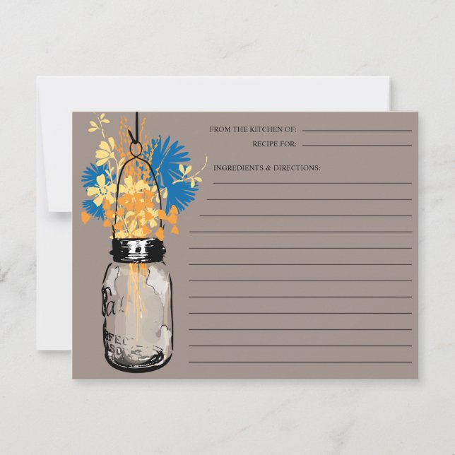 Cartão de Receita de Pote de Mason (Frente)