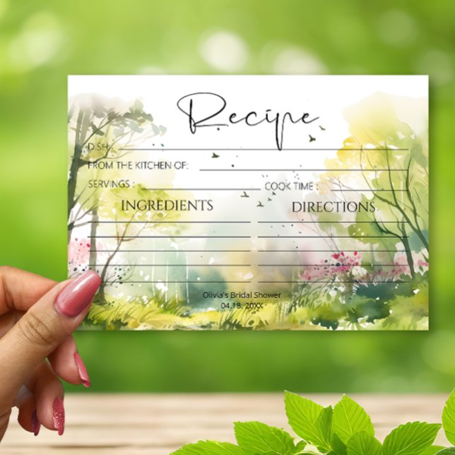 Cartão de Receita de Primavera de Woodland Rustic (Criador carregado)