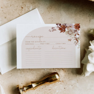 Cartão de receita de queda de boho. Cartão de re