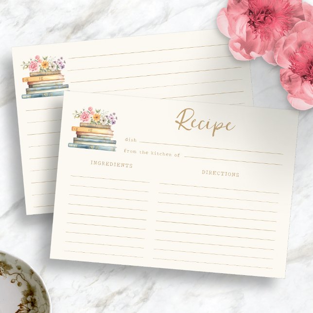 Cartão de Receita de Tema de Livro (Book Theme Recipe Card
)