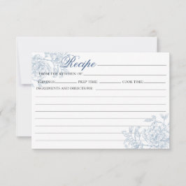 Cartão de Receita de Toile Floral Azul Vintage Fra