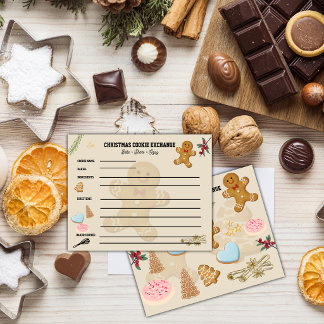 Cartão de Receita de Troca de Biscoitos de Natal