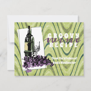 Cartão de receita de uvas de vinho de comida