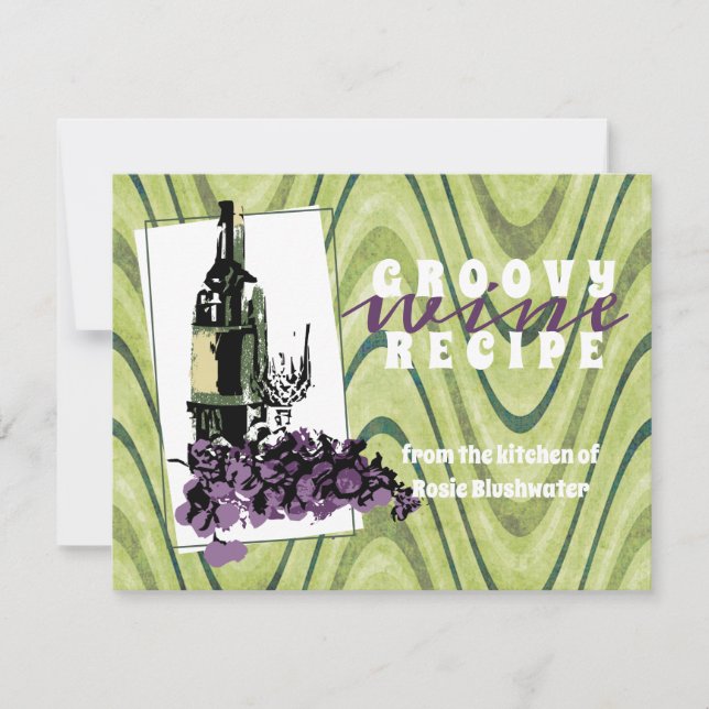 Cartão de receita de uvas de vinho de comida (Frente)