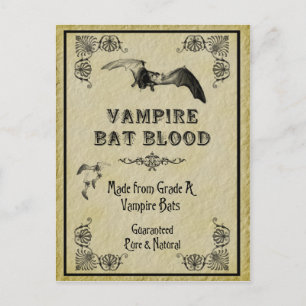 Cartão de Receita de Vampiro Bat Halloween