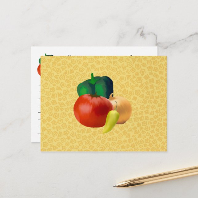 Cartão de Receita de Veggies (Frente/Verso In Situ)