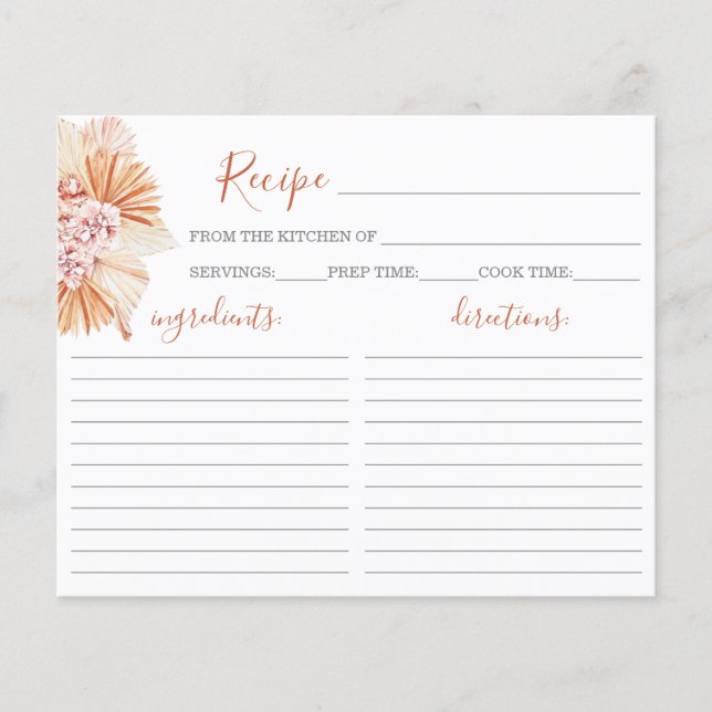 Cartão de Receita do Chá de panela Bohemian Terrac (Frente)