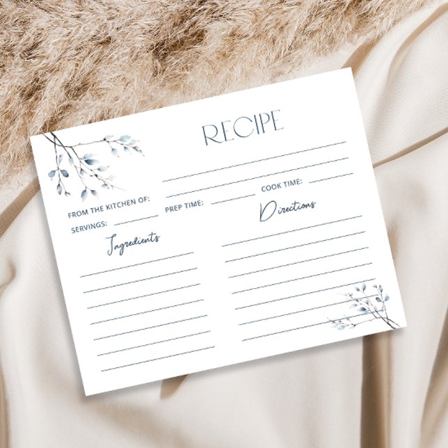 Cartão de Receita do Chá de panela Botânico Azul F (Criador carregado)