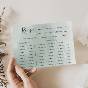 Cartão de Receita do Chá de panela Branco Verde pa