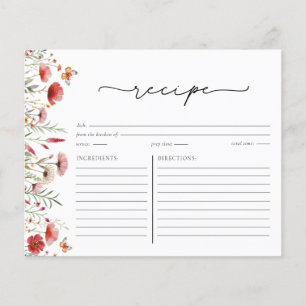 Cartão de Receita do Chá de panela de Flor Selvage