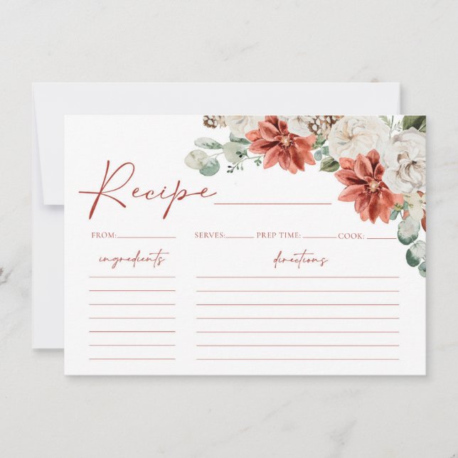 Cartão de Receita do Chá de panela de inverno Verm (Frente)