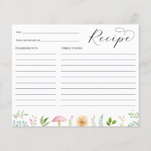 Cartão de Receita do Chá de panela de Parte do Chá