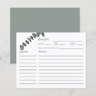 Cartão de Receita do Chá de panela Eucalyptus Gr