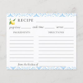 Cartão de Receita do Chá de panela Limão do Azulej