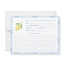 Cartão de Receita do Chá de panela Mediterrâneo Mo