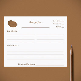 Cartão de Receita do Chá de panela Walnut