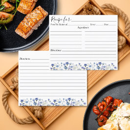 Cartão de Receita do Jardim de Flor Selvagem Azul