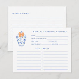 Cartão de Receita do Monograma de Chá de panela de