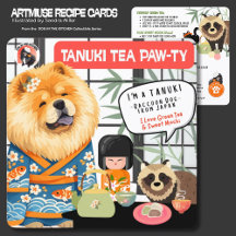 CARTÃO DE RECEITA DO MUSEU DE ARTE TANUKI TEA PAWT