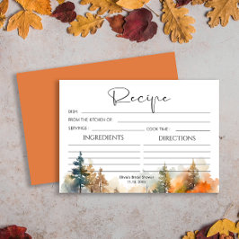 Cartão de Receita do Outono Rustic Woodland