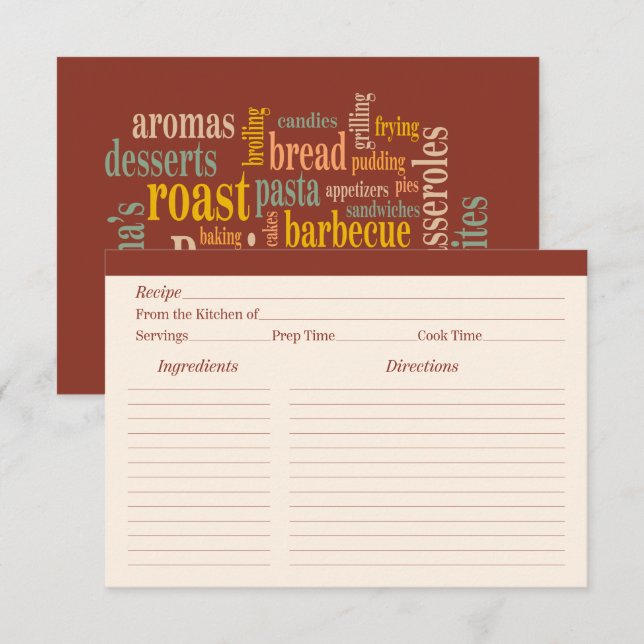 Cartão de Receita do País da Família Sayings do Me (Frente/Verso)