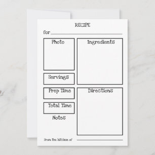 Cartão de Receita Editável. Personalizar com fotos