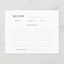 Cartão de Receita Elegante Clássico