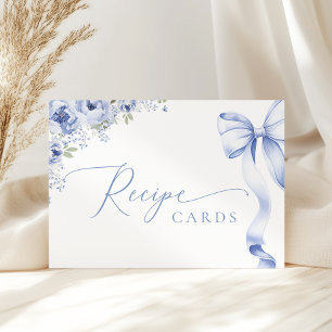 Cartão de Receita Floral Azul