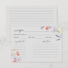 Cartão de receita floral Boho Wildflowers