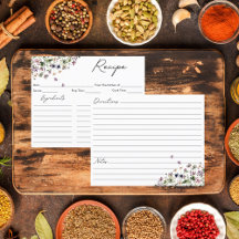 Cartão de Receita Floral de Florim Púrpura de Água