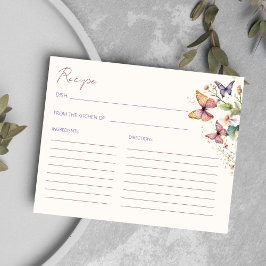 Cartão de receita floral do chá de panela