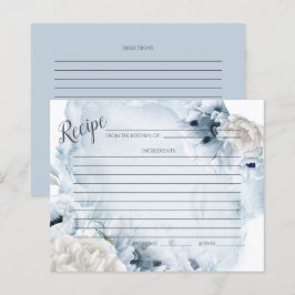 CARTÃO DE RECEITA | Flores Azuis Aquarela Rústica