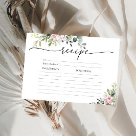 Cartão de Receita Grande com Verdejante Rosa Corad