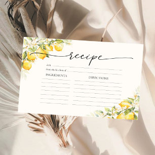 Cartão de receita grande de citrinos verde limão
