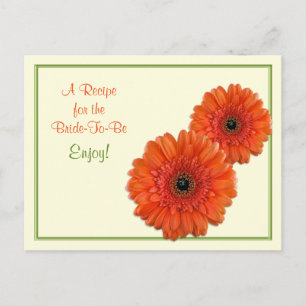 Cartão de receita para a noiva a ser