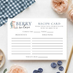 Cartão de Receita para Chá de Noiva Blueberry Berr