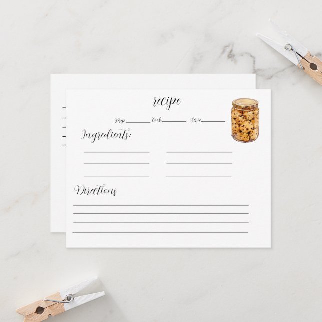 Cartão de Receita para Cookies (Frente/Verso In Situ)