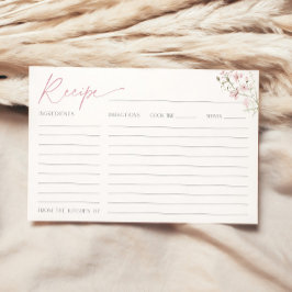 Cartão de receita para flores silvestres rosa-rosa