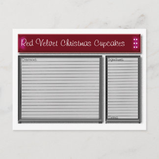 Cartão de Receita Personalizada de Destaque Vermel