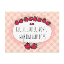 Cartão de receita personalizado para morangos de r