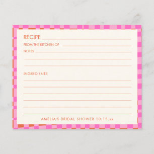 Cartão de Receita Personalizado Rosa Laranja para