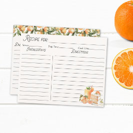 Cartão de Receita Personalizável de Frutas de Verã