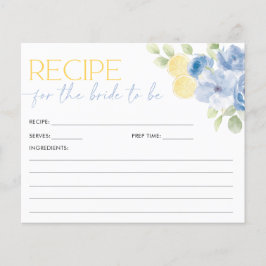 Cartão de Receita Principal Squeeze Azul Bridal Sh