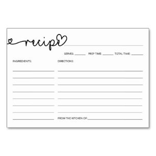 Cartão de Receita - Receitas do Chá de panela - Ru