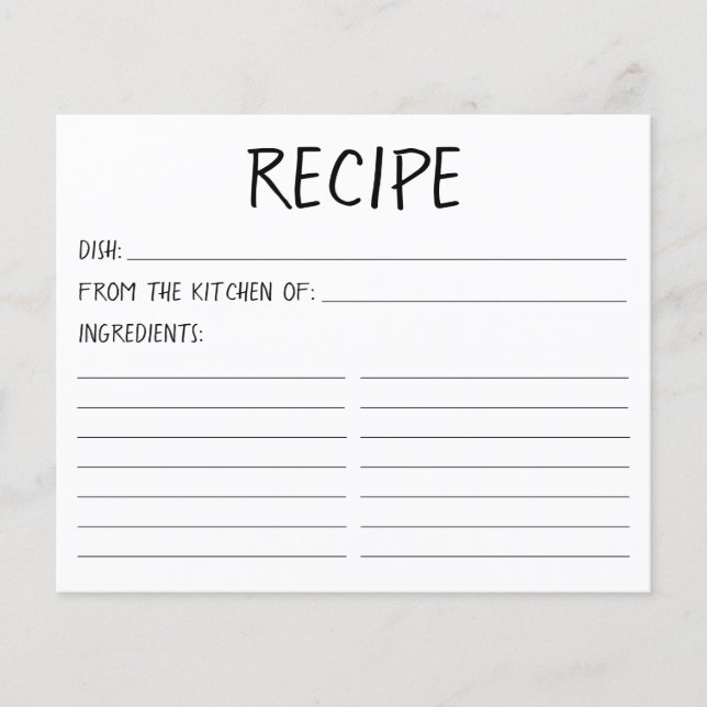 Cartão de Receita Simples Moderno (Frente)