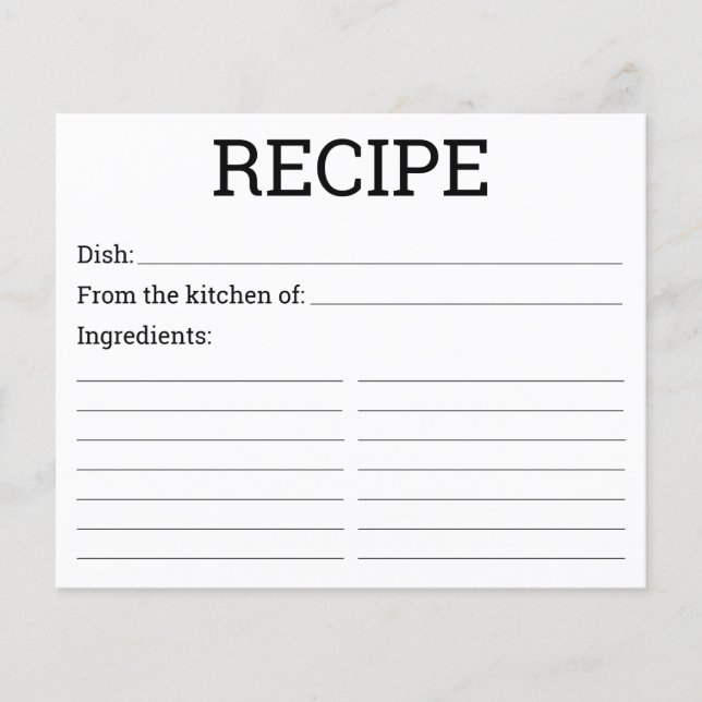 Cartão de Receita Simples Moderno (Frente)