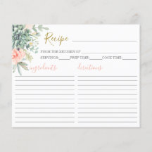 Cartão de Receita Suculente